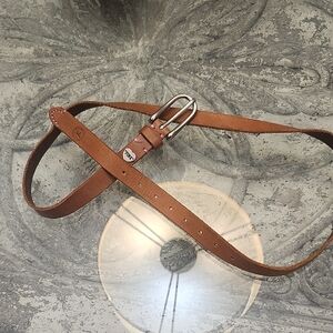 Pink Victorias Secret Brown Leather Belt Like New 33